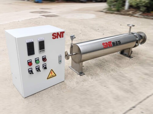Stainless steel compressed air heater with control panel
